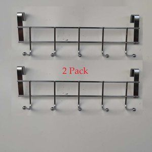 Over The Door Hook Rack Hanger 2 Pack Organizer Rack Hanger - For Thin Doors